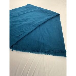 KG 100% Cashmere Scarf Teal Blue Made in Kashmir India Eyelash Fringe Wrap